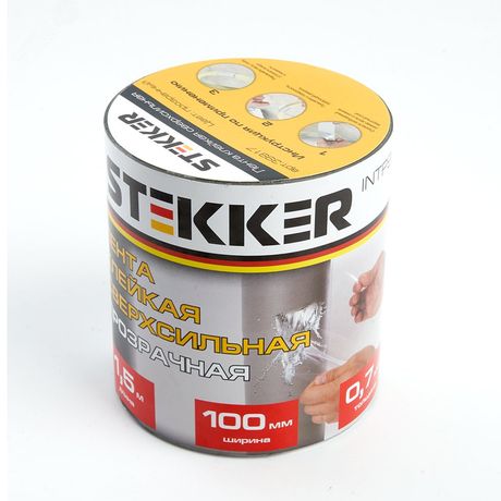 Лента клейкая сверхсильная 0,7*100 мм, 1,5 м. прозрачная INTP9-0715-10 | 39917 STEKKER FERON