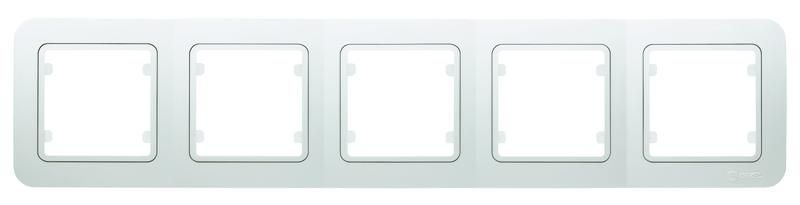 Рамка 5 поста+вставка белая - 18002705 Lillium Makel