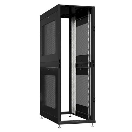 Шкаф серверный 42U 800х1200 передняя дверь: без. задняя боковые панели: перфорированные. цвет: черный RAL9005 - NS 8242.9002 SYSMATRIX