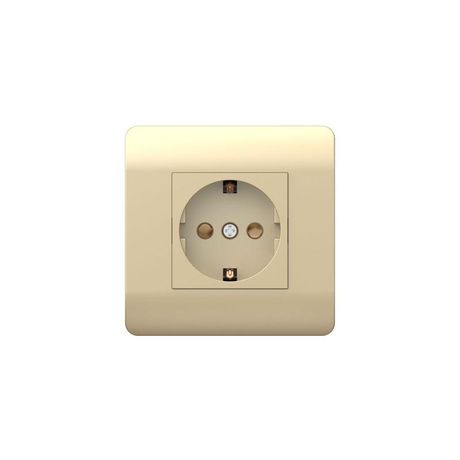 Розетка с/з со шторками, 16А, шампань(NEW3-E) | 431404 CHINT