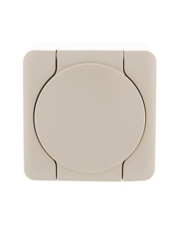 Розетка 1-м ОП Viola с заземл. крышкой крем. LEZARD 751-0300-123