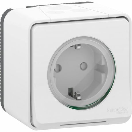 Розетка 1-м ОП Mureva Styl 16А IP55 с заземл. защ. шторки бел. SchE MUR39034 APC