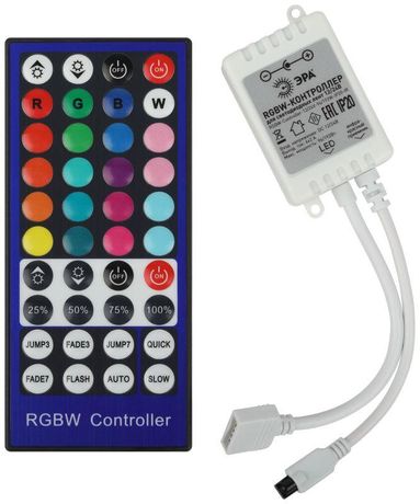 Контроллер для светодиодной ленты с ИК пультом RGBW-Controller-12/24V-96/192W-IP20-IR | Б0061113 ЭРА