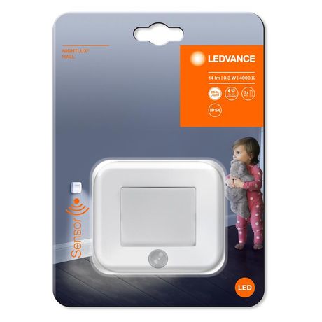 Светильник NIGHTLUX Hall 0.25Вт 4000К 14лм IP54 3х1.5В LR03 с сенсором бел. LEDVANCE 4058075260658 Osram