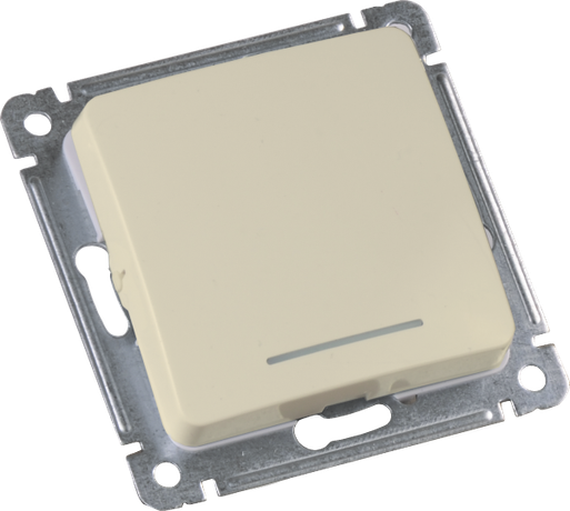 Выключатель скрытой установки, одноклавишный, с индикацией, самовозвратом, механизм, цвет слоновая кость | ВС10-432-01 HEGEL