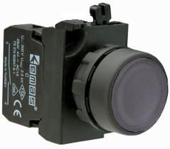 Кнопка нажимная круглая черн. (1НО+1НЗ) EMAS CP102DH