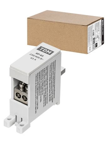 Клемма распределительная на DIN-рейку КР-63 1П 63А (2х10мм²) | SQ0823-0110 TDM