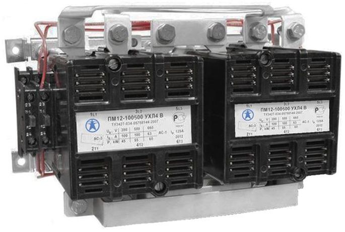 Пускатель электромагнитный ПМ12-100500-ЭК УХЛ4 В 100А 380В/50Гц 8НО+4НЗ IP00 реверсивный без реле Электротехник ET011444