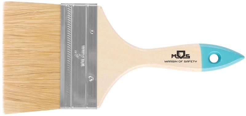 Кисть флейцевая натур. светлая щетина деревянная ручка 4дюйм (100мм) MOS 00708М