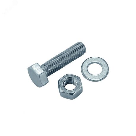 Болт DIN933 с шестигранной головкой оцинк. М12х30 + гайка шайба (2 шт) - пакет ( 0,122 кг) | 136921 Tech-KREP