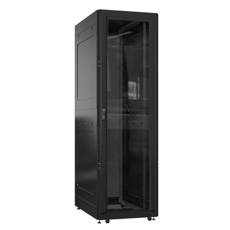 Шкаф серверный 52U 800х1000 передняя дверь: стекло IP41. задняя одностворчатая перфорированная IP20. боковые панели: глухой металл. цвет: черный RAL9005 - EX 8052.9131 SYSMATRIX