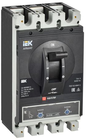 Выключатель автоматический в литом корпусе ARMAT 3P типоразмер H 150кА 315А расцепитель термомагнитный регулируемый - AR-MCCB-3H-150-0315A-ATUC IEK