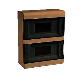 Щиток распределительный навесной на 18 модулей с двумя дверцами коричневый IP40 (ЩРн-П-18) - 68018К TYCO