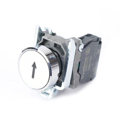 Кнопка модульная SB4 в сборе 22мм металл 1НО с марк "стрелка вверх" бел. SE SB4BA3341 APC
