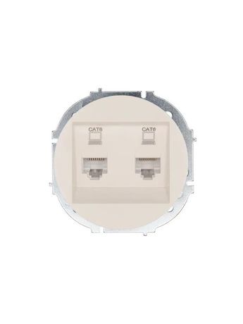 Розетка компьютерная 2-м СП OSEN кат.6 с модулем механизм сл. кость LEZARD 743-9088-142