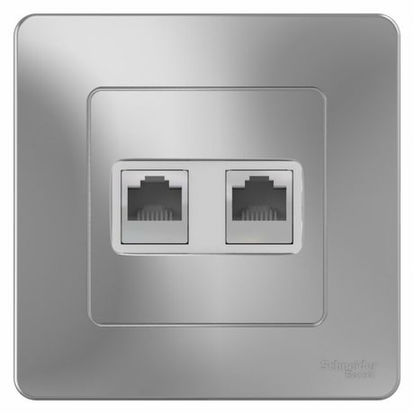 Розетка компьютерная 2-м СП BLANCA RJ45 кат.5e алюм. SchE BLNIS045453 APC