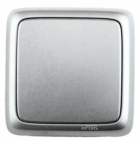 Переключатель одноклавишный наружный с изоляционной пластиной серебро 16А - ВА16-163-06 HEGEL