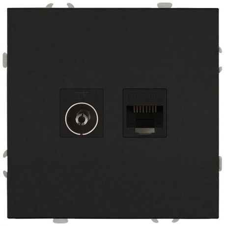 Розетка комбинированная RJ45+TV СП 16А IP20 250В Galaxy антрацит MC Б0070784 MC арт. Б0070784