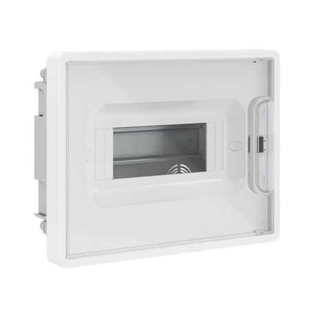 Щиток 8 мод встраиваемый для полых стен FRAME ЩРв-П-8, белый, с прозрачной дверцей, 2 шинами PEN на и 6 отв. F08B3WT DKC ДКС