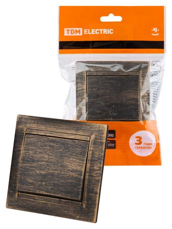 Кнопка звонковая 6А старинная бронза "Лама" | SQ1815-0768 TDM