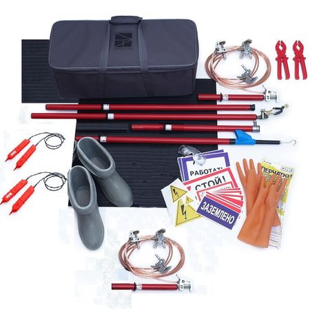 Комплект средств защиты в эл установках свыше 1000В с протоколом испытаний - ET-KSZ-2E-P204 КСЗ-2Э 204 Премиум Электро Трейд