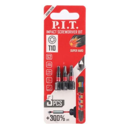 Биты ударные T10x25 мм 3 шт в уп - ASDR01-25T10 PIT