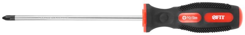 Отвертка двухцветная противоскользящая ручка CrV магнитный наконечник 6х150мм крестообразная РН2 - 55116 РОС