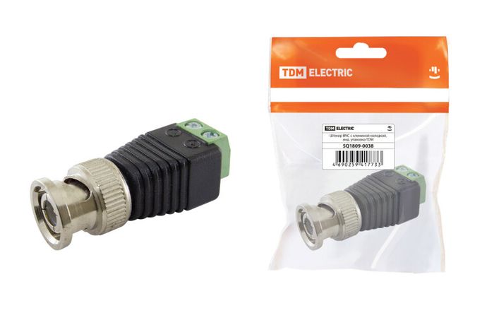 Штекер BNC с клеммной колодкой, инд. упаковка | SQ1809-0038 TDM