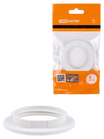Кольцо для патрона Е27, термостойкий пластик, белый, | SQ0335-0162 TDM