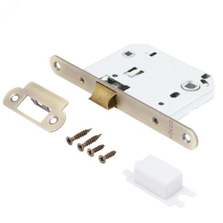 Защелка врезная универсальная без ручек для деревянных межкомнатных дверей, АЛЛЮР АРТ L7050R MAB бронза матовая - 11570 ПТК