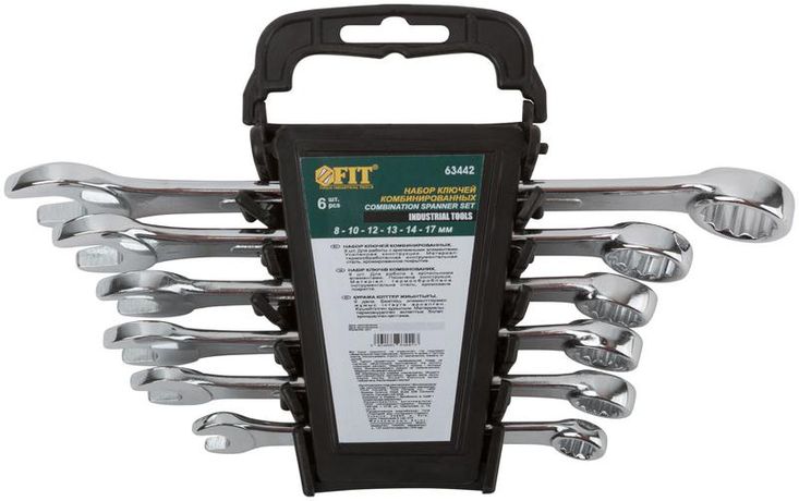 Набор ключей 6шт (8-17мм) в пластик.держателе - 63442 РОС