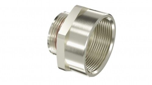 Взрывозащищенный Ex d e переходник. Тип В. ''наруж.резьб'' М25х1,5 - ''внутр.резьб'' M50х1,5. Нержавеющая сталь AISI316L. IP66/67/68 EXDR-M25M50SX ДКС