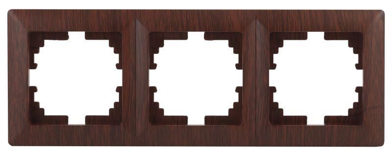Рамка для розеток и выключателей 3 поста венге пластик Intro Solo 4-503-10 - Б0043422 ЭРА