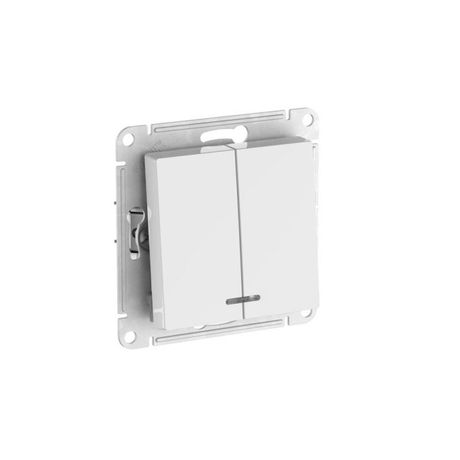 Выключатель 2-кл. AtlasDesign (сх. 5а) 10AX с подсветкой быстрозажим. клем. механизм бел. SE ATN000153S APC