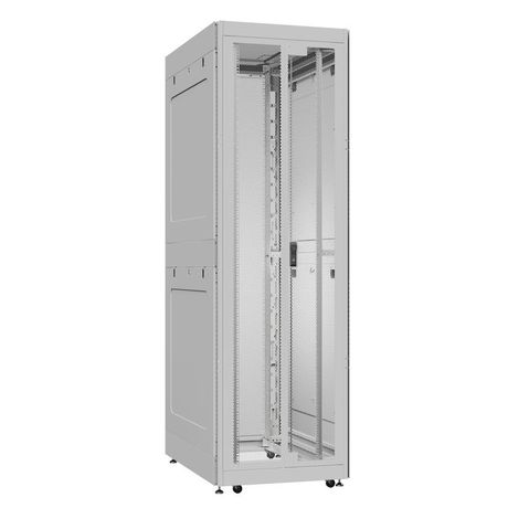 Шкаф серверный 42U 800х1000 передняя дверь: двустворчатая перфорированная IP20. задняя одностворчатая глухой металл IP51. боковые панели: металл. цвет: серый RAL7035 - EX 8042.7421 SYSMATRIX