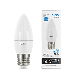 Лампа светодиодная LED 12 Вт 950 лм 6500К AC180-240В E27 свеча холодная Elementary Gauss - 30232