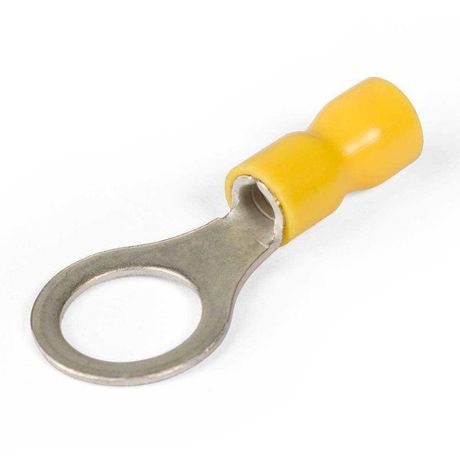 Наконечники кольцевые изолированные с ПВХ манжетой 6,0–6 желтые (100 шт/уп) | PR08.10414 Промрукав Строитель