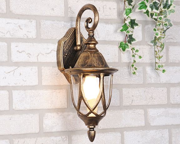 Светильник садово-парковый Orion черное золото настенный | a025001 Elektrostandard