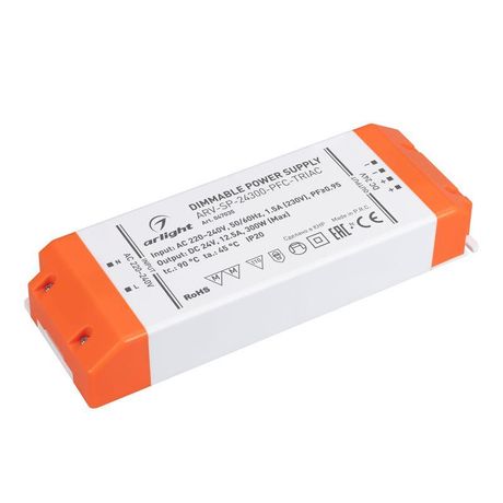 Блок питания ARV-SP-24300-PFC-TRIAC (24V, 12.5A, 300W) (ARL, IP20 Пластик, 5 лет) |047035| Arlight