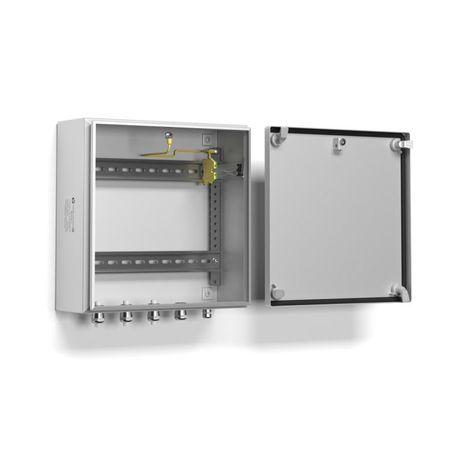 Коробка монтажная из листовой стали для коммутации цепей питания и линий связи, IP66, -60° +70°С, 200х200х123мм - 40098 Тахион КМ-20.20.12