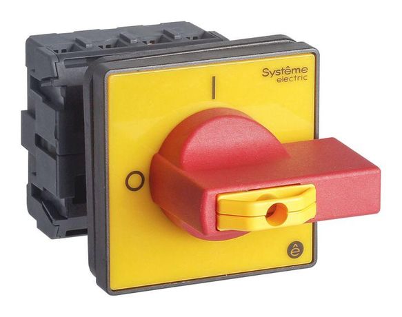 КРАСНОЙ РУКОЯТКОЙ НА ДВЕРЦУ 4 ВИНТА 1 ЗАМОК - MSD25460R ВЫКЛЮЧАТЕЛЬ-РАЗЪЕДИНИТЕЛЬ 4P 25A IP20 С APC