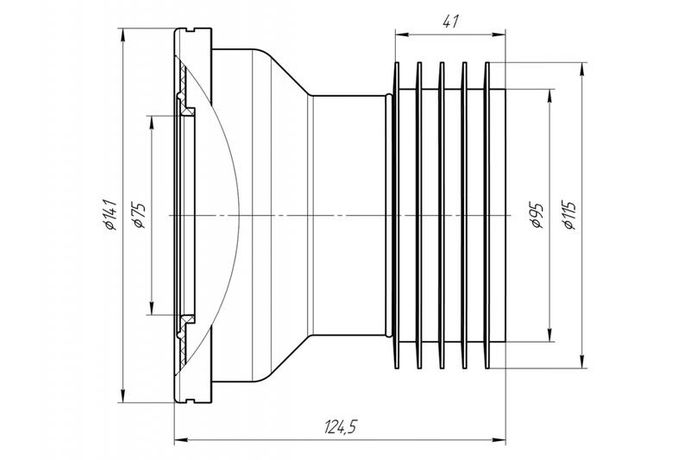 Труба фановая ВК 110х125 АНИ W1218 бел. RTP 11443