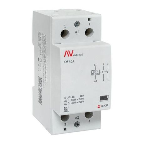 Контактор модульный КМ 40А 2NО 230VAC (2 мод.) AVERES | km-av-2-40-20-230V EKF