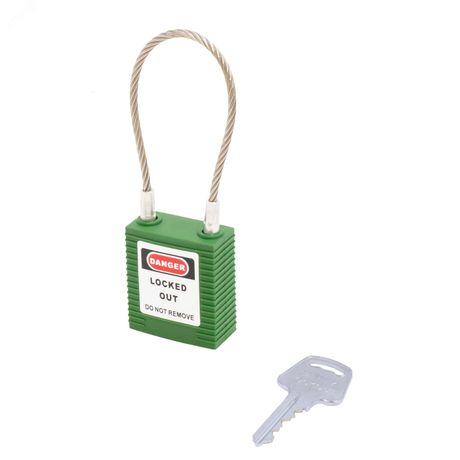 Замок безопасности навесной с тросом BD-G44 Green - 10281 ПТК