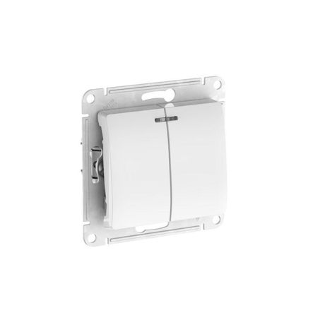 Выключатель 2-кл. Glossa (сх. 5а) 10AX с подсветкой быстрозажим. клем. механизм бел. SE GSL000153S APC