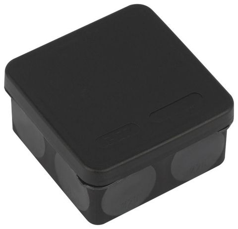 Распределительная коробка KOR-80-80-40-9g-2MP-B двухкомпонентная HF стойкая к УФ 80х80х40мм черная прямой монтаж IP67 - Б0062822 ЭРА