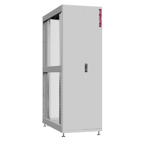 Шкаф серверный 45U 600х1070 передняя дверь: двустворчатая глухой металл IP51. задняя одностворчатая перфорированная IP20. боковые панели: без. цвет: серый RAL7035 - NS 6145.7530 SYSMATRIX
