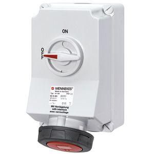 Розетка настенная механическая блокировка DUO 63А 3P+N+E IP67 400В - 5113A Mennekes