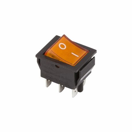 Выключатель клавишный 250В 15А (6с) ON-ON с подсветкой (RWB-506; SC-767) желт. Rexant 36-2353 MEET