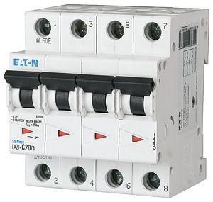 Автоматический выключатель 40А, кривая отключения B, 4 полюс, отключающая способность 25 кА FAZT-B40/4 - 142502 EATON